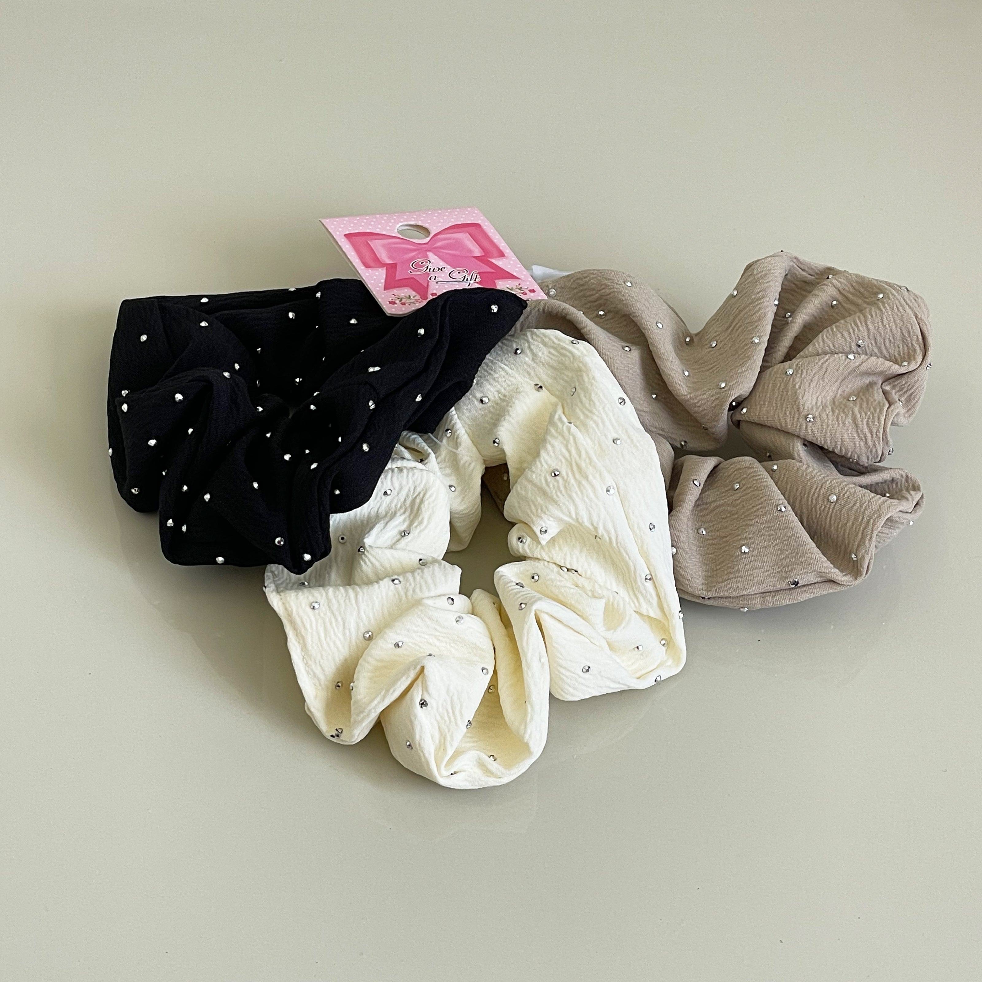 Wrinkly Georgette Scrunchies - Pack of 3 pcs