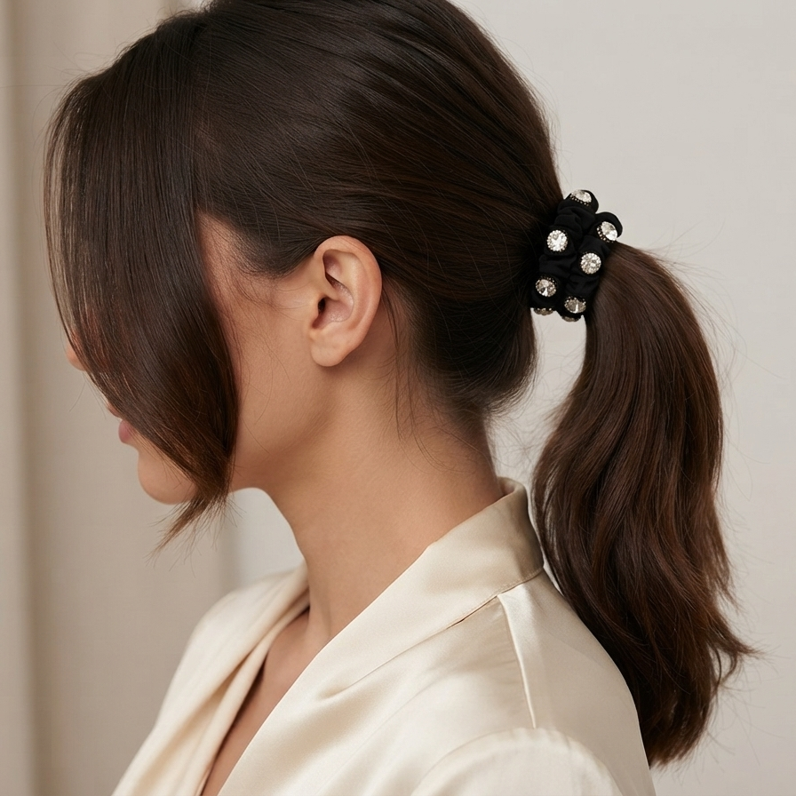 Studded Hair Ties ( 1 pair )