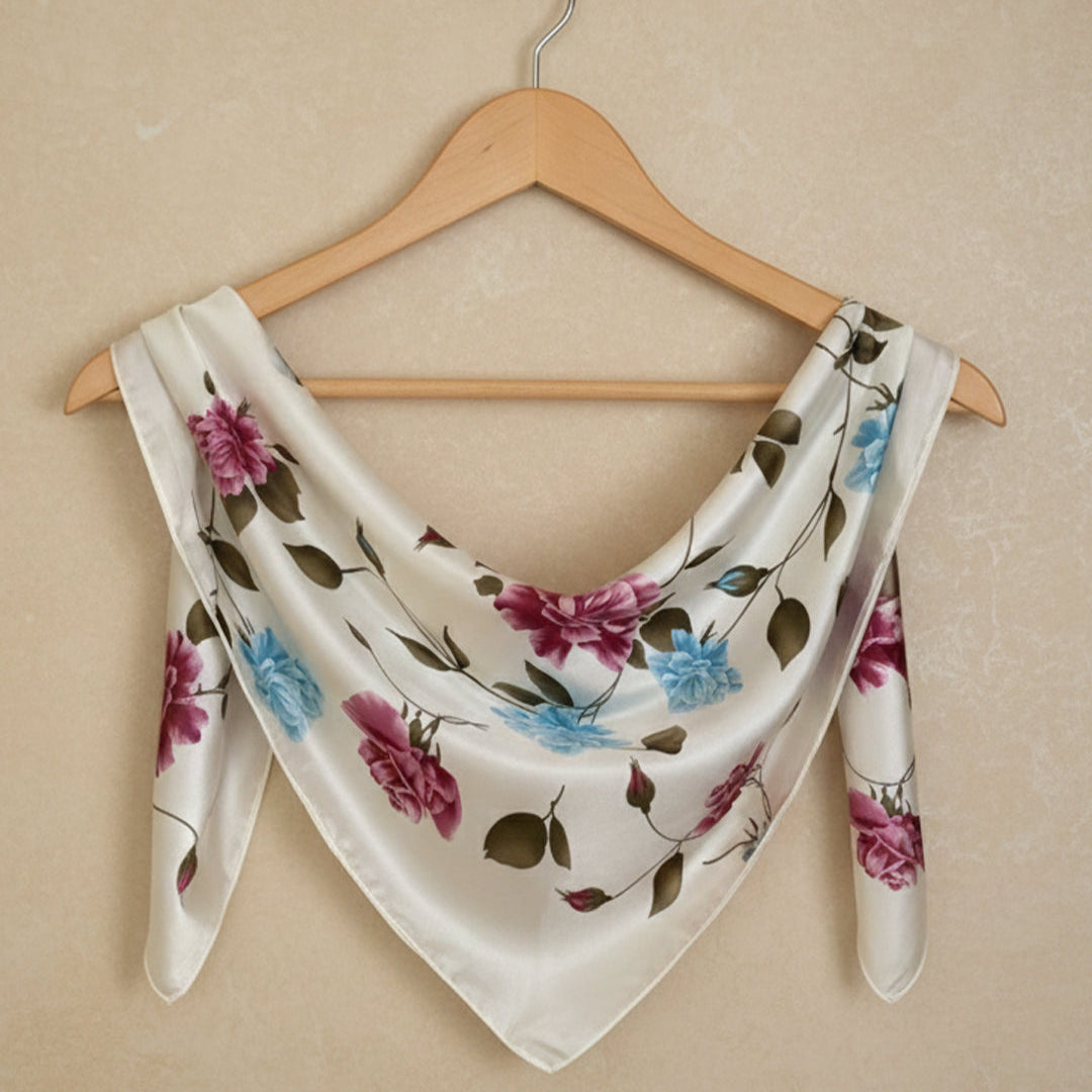 The Midnight Rose Silk Scarf