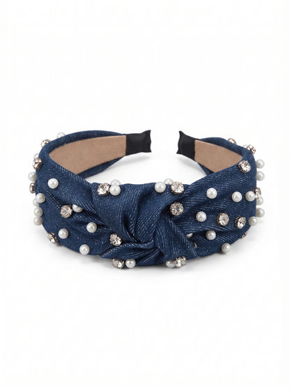 Perle noeud Headband (Dark Blue)