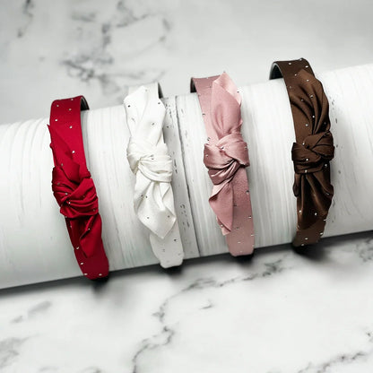 Knotted Satin Light Studded Hairbands for Kids and Teens