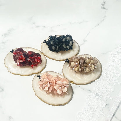 Crystal & Floral Embellished Hair Clips (Single)