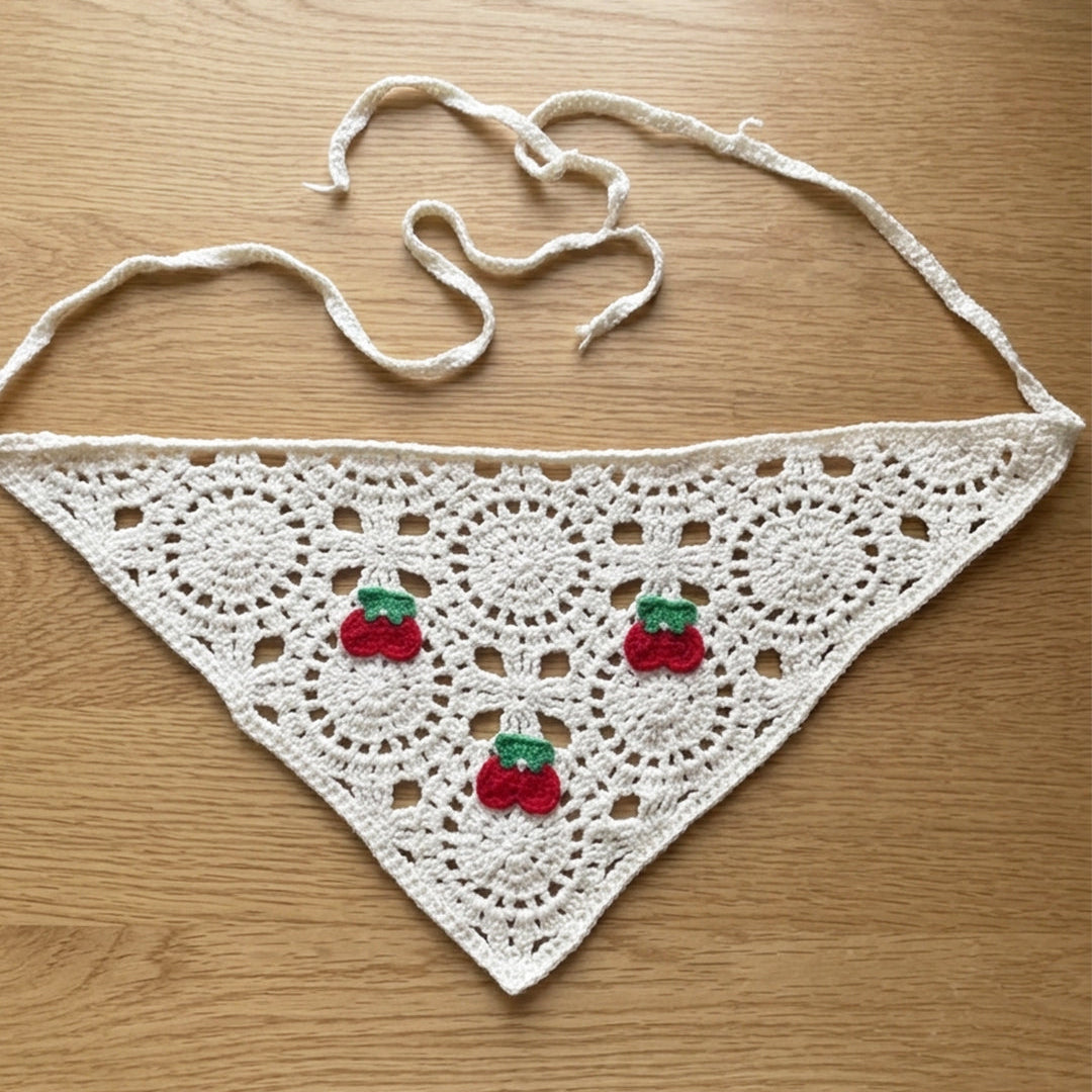 Crochet Bandanas ( Cherry )