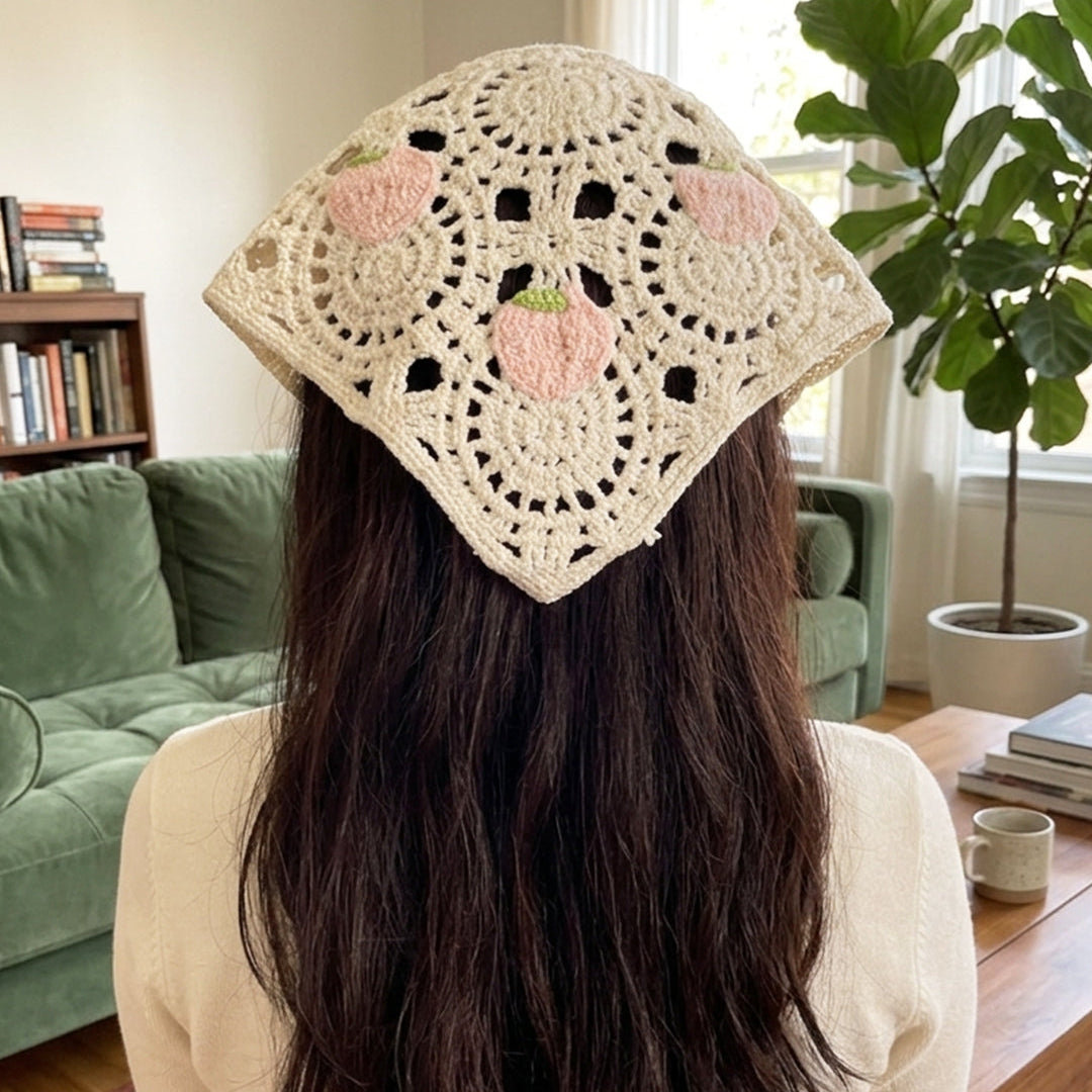 Crochet Bandanas ( Peach )