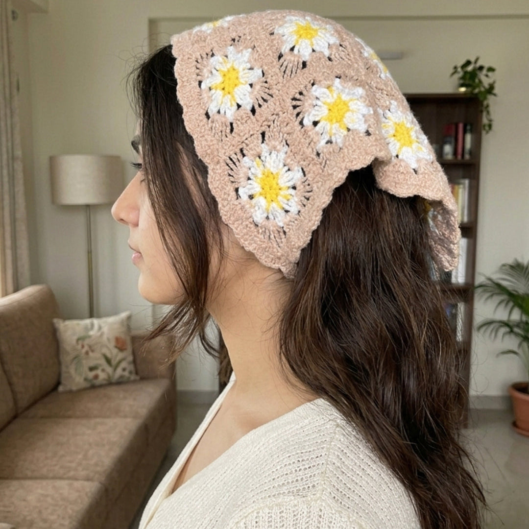 Crochet Bandanas ( Beige)