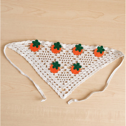 Crochet Bandanas ( Orange Flower)
