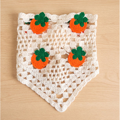 Crochet Bandanas ( Orange Flower)