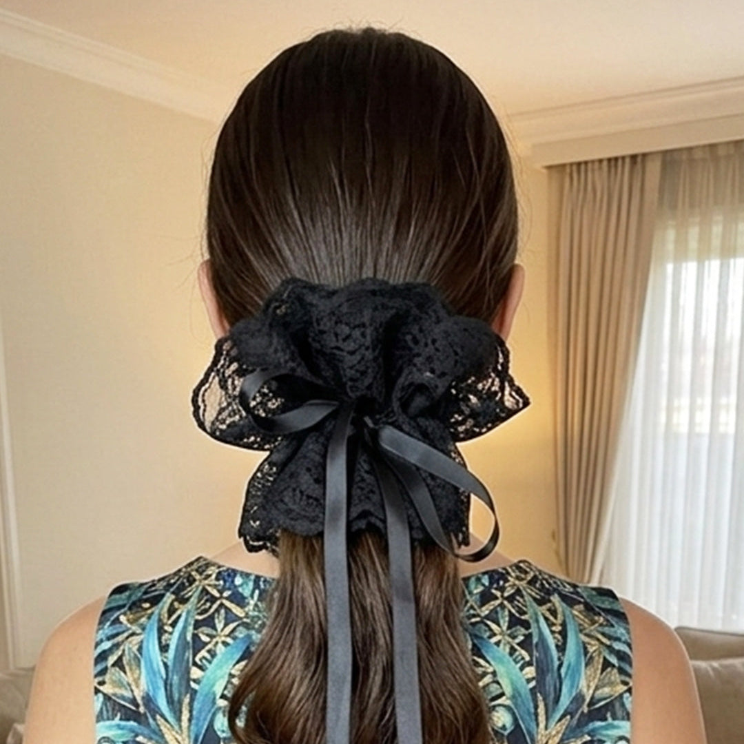 Frilly Hair Ties (Black)