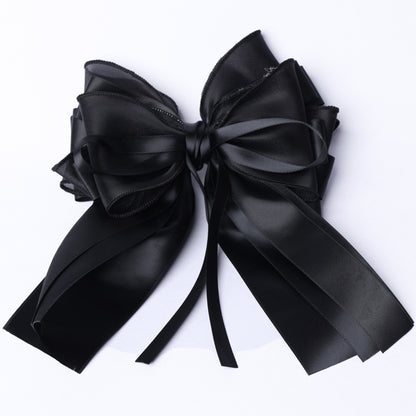 Organza and Satin Hair Bow Clip-On