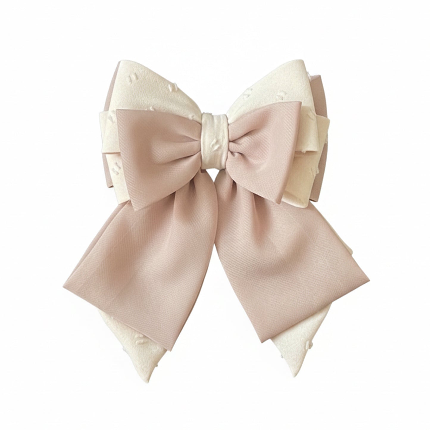 Multi Layered Georgette Bows (Beige)