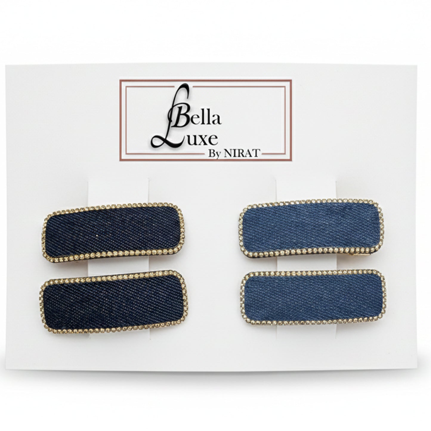 Studded Denim Clips with (Tic Tac) 2 Pairs