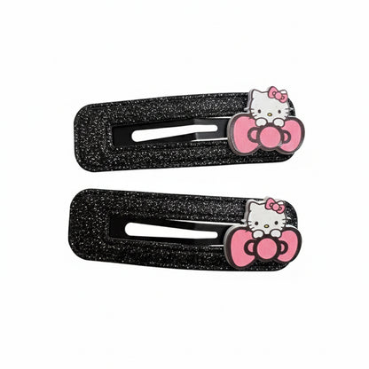 Kitty on Glittery Tic Tac Pins (Two Pairs)