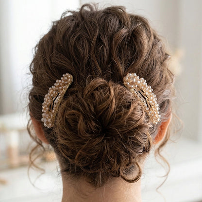 Elegant Crystal Studded Hair Pins (Tic Tac)