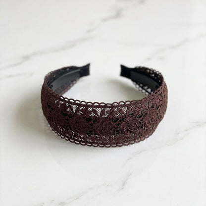Floral Lacy Hairbands (Brown)