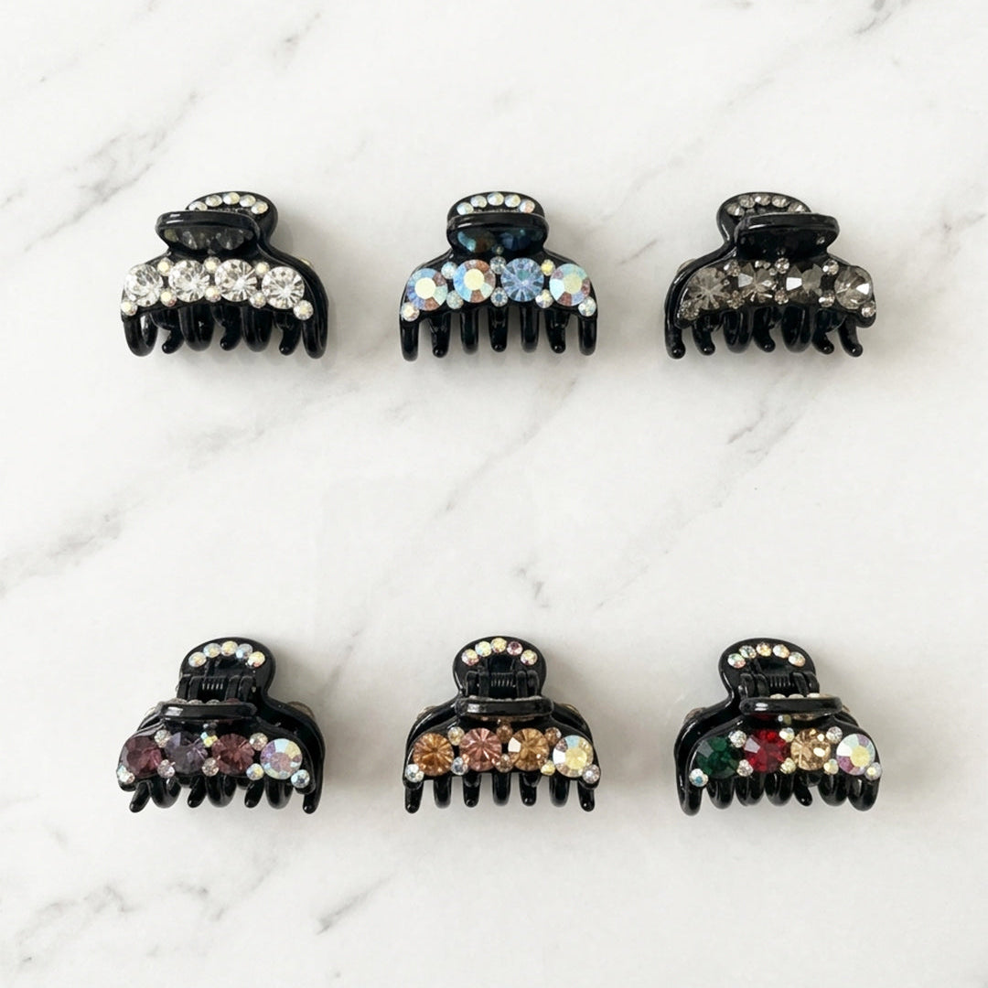 Embellished Mini Hair Claws (Pack Of 6)