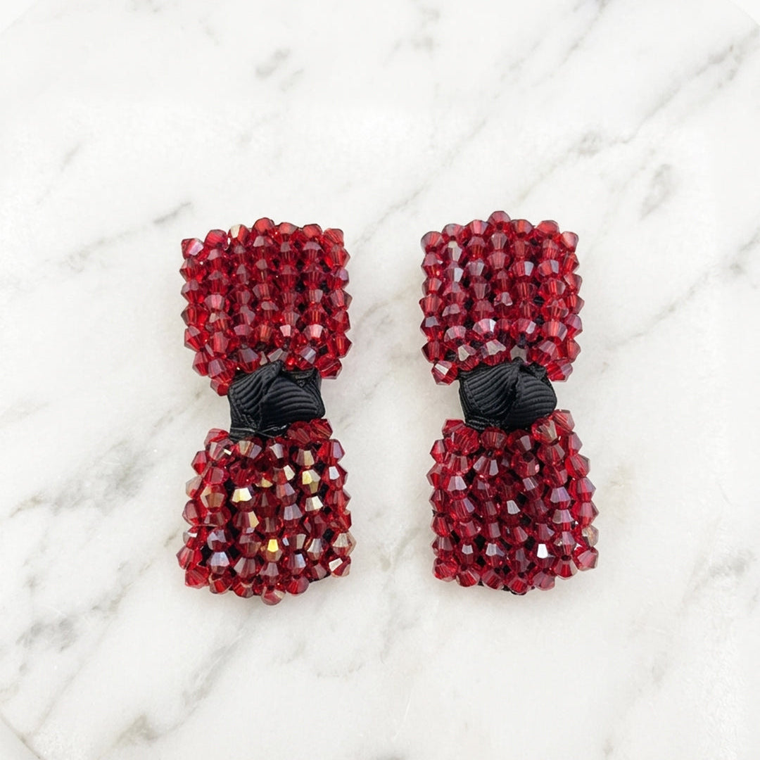 Elegant Crystal Studded Bow Hair Pins
