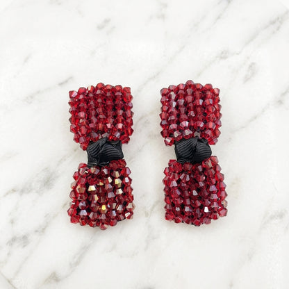 Elegant Crystal Studded Bow Hair Pins