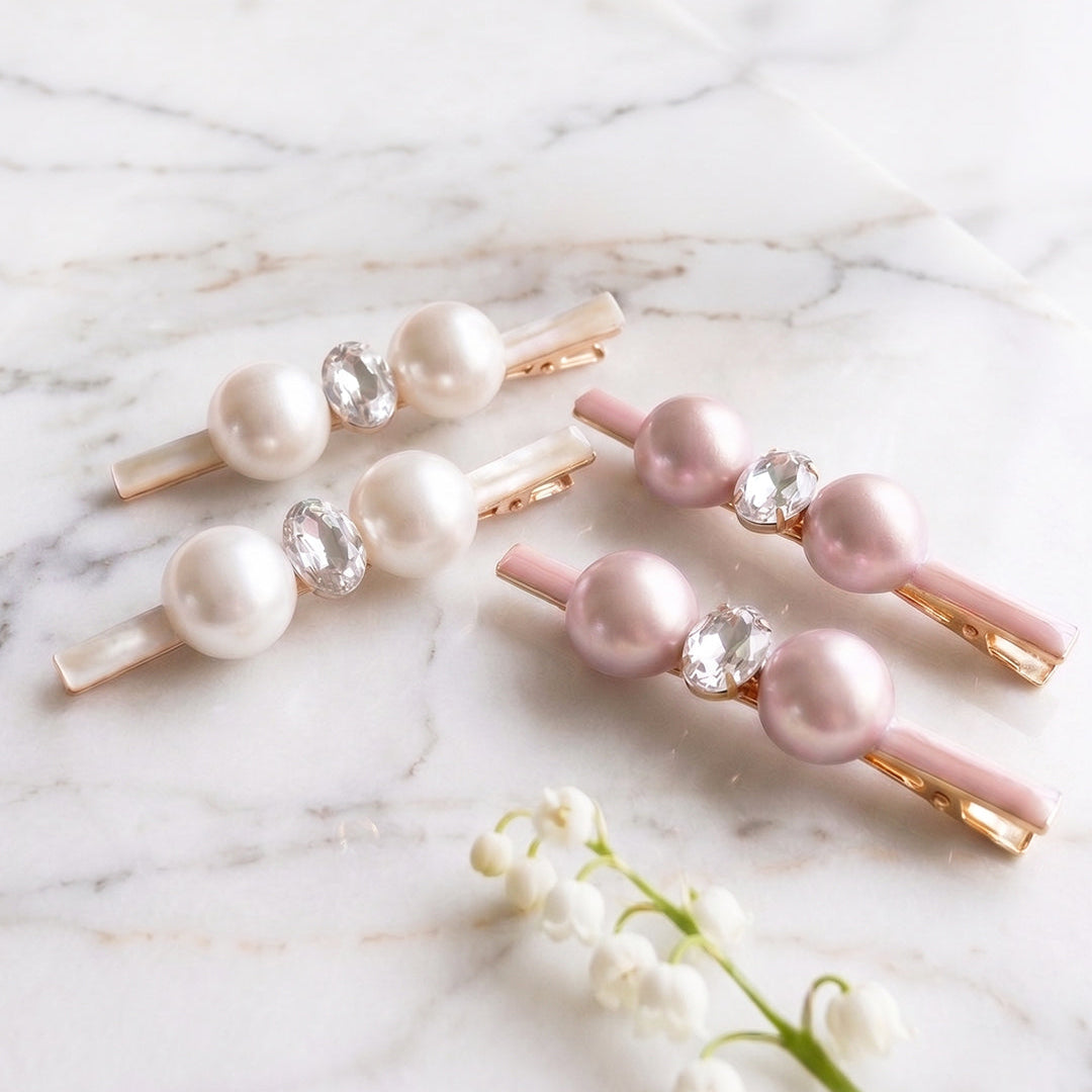 Celestial Pearl Alligator Clips (2 Pairs)