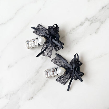 Studded Bow Side Clips (2 Pairs)