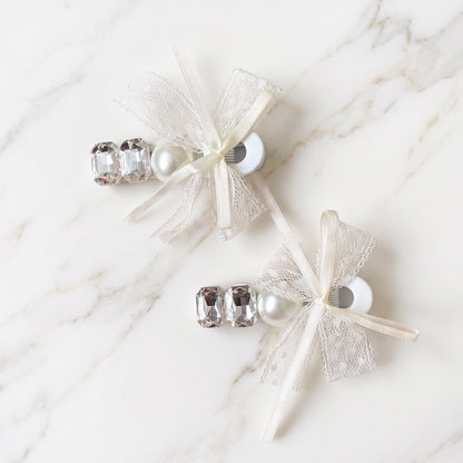 Studded Bow Side Clips (2 Pairs)