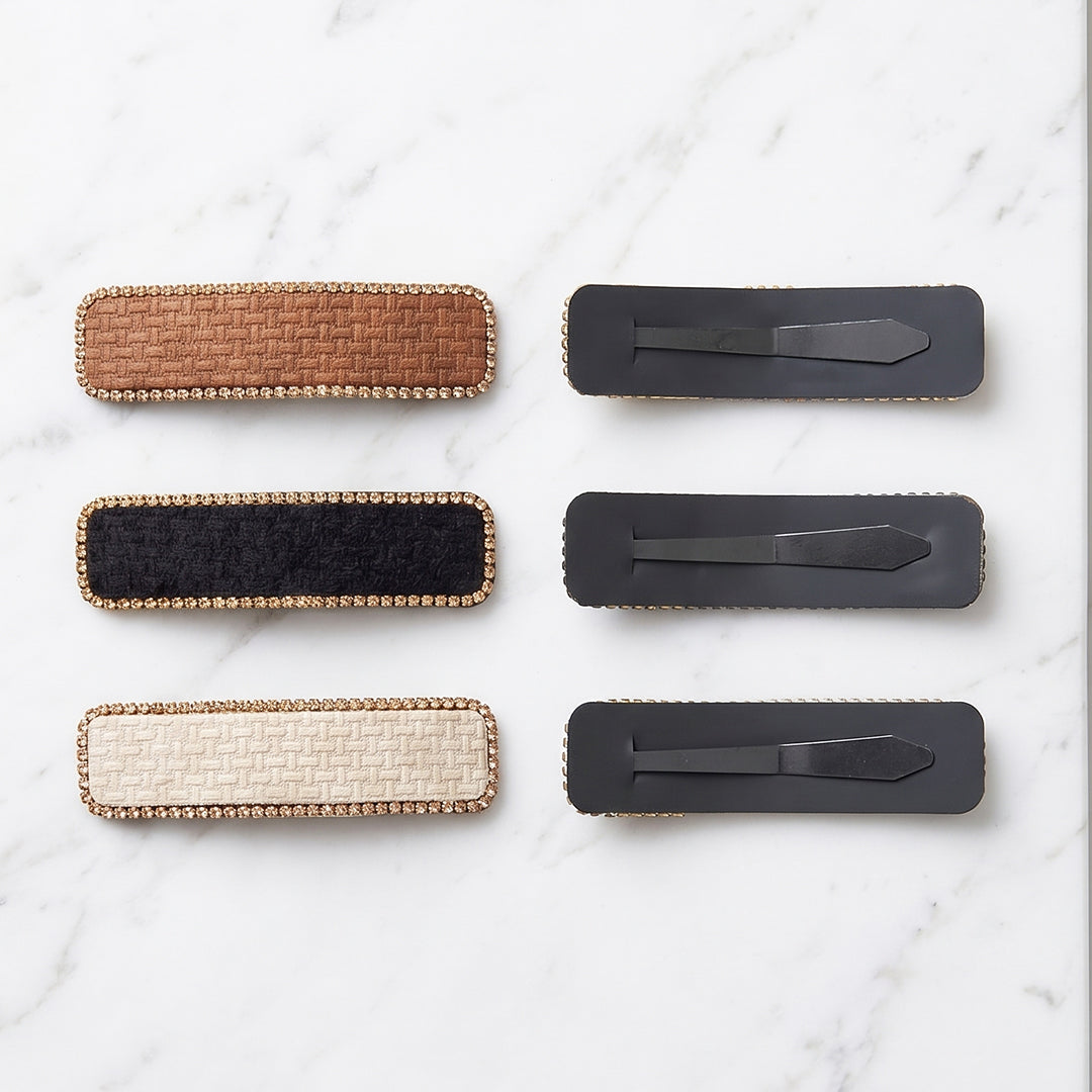Studded Tic Tac Clips 3 Pairs