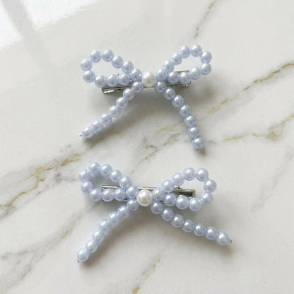 Bow Pearl Alligator Clips (3 Pairs)