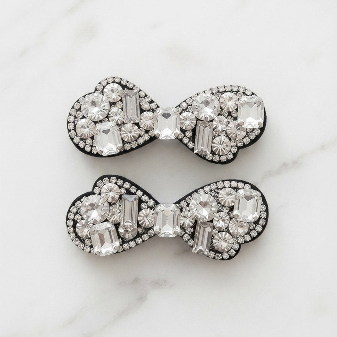 Studded Bow Alligator Clips (1 pair)