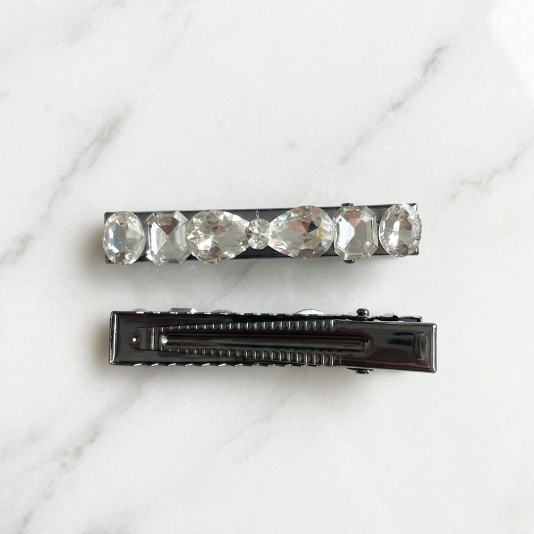 White Studded Alligator Clips