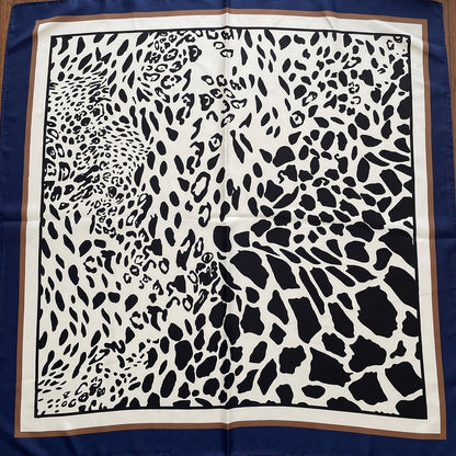Navy & Cream Mixed Animal Print Scarf