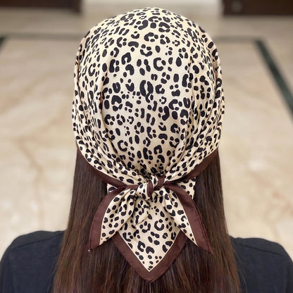 The Mocha Leopard Silk Scarf