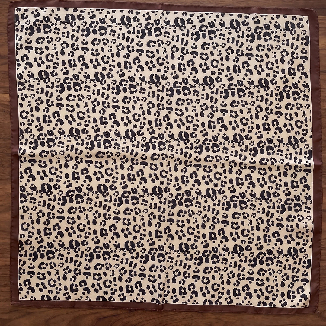 The Mocha Leopard Silk Scarf