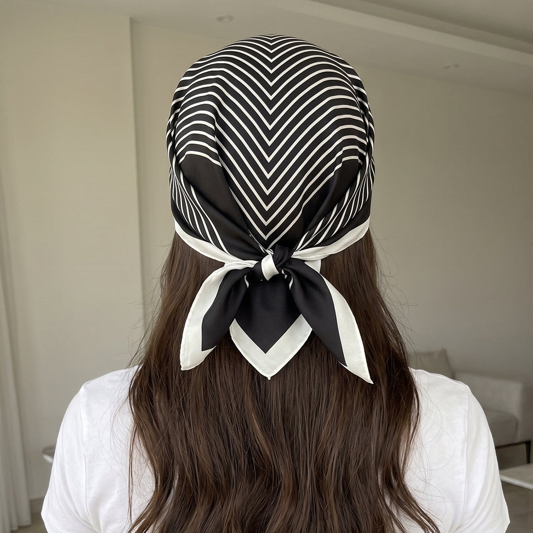 Midnight Linear Satin Wrap