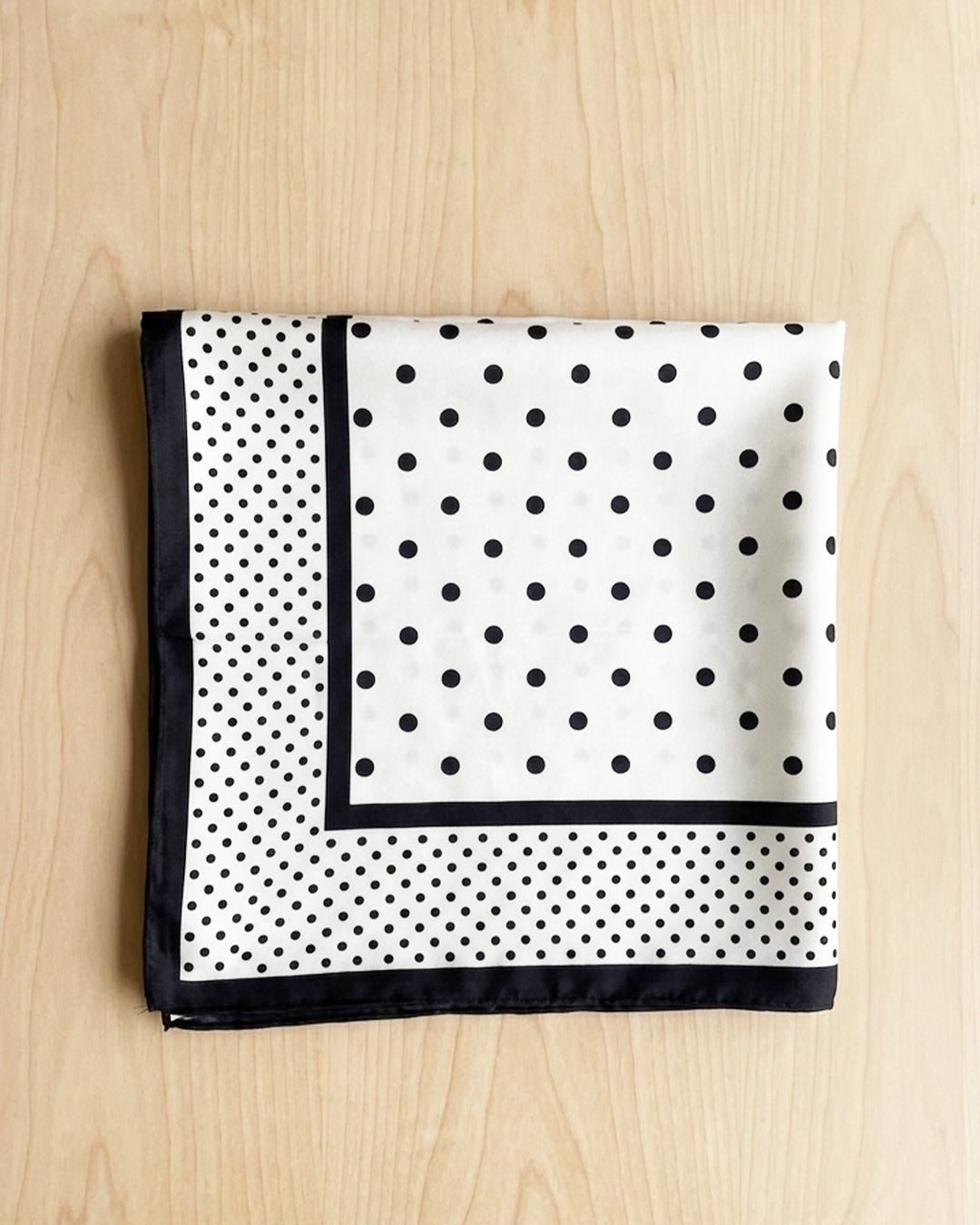 Black and White Polka-Dot Scarf