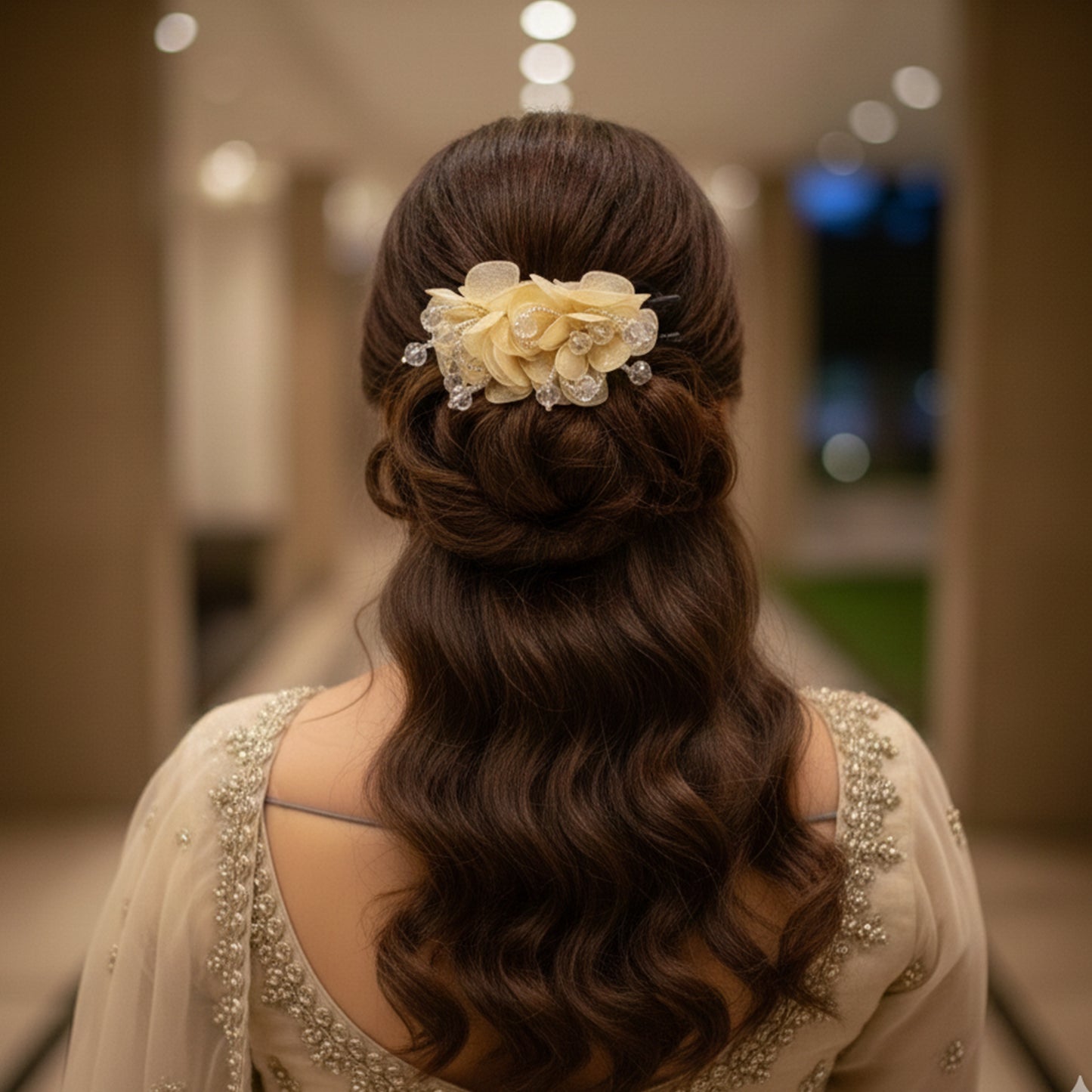 Crystal & Floral Embellished Hair Clip (Single)