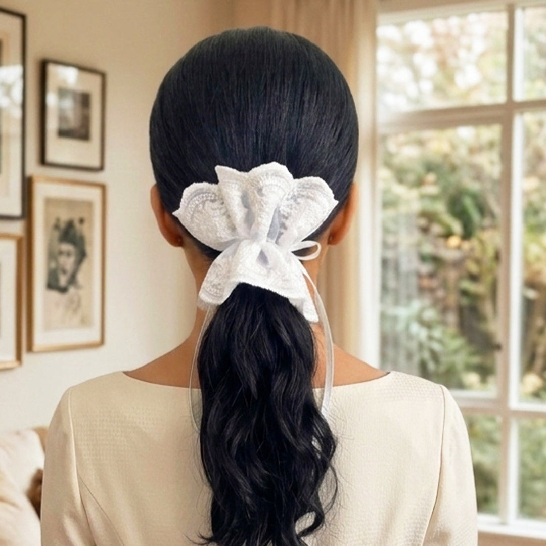 Frilly Hair Ties (Cream)