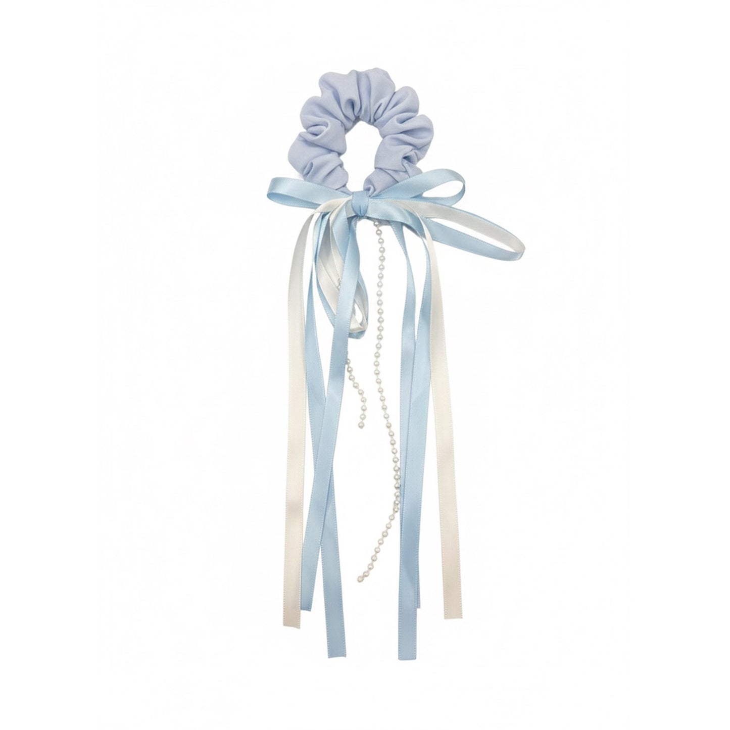 Scrunchie with Ribbon and Bead Strands