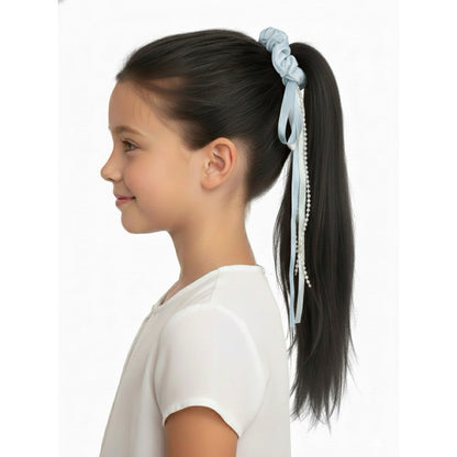 Scrunchie with Ribbon and Bead Strands