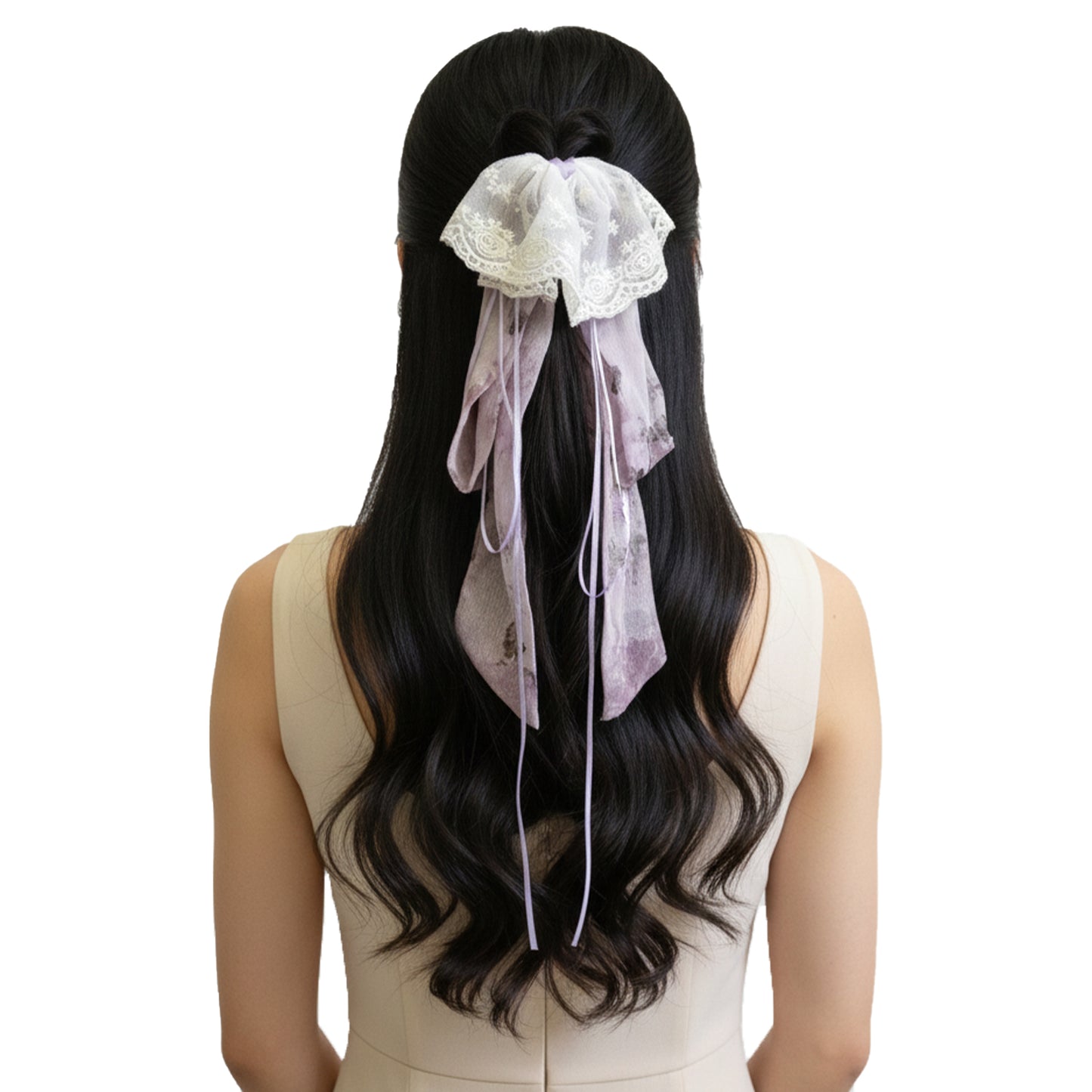 Elegant Lilac Floral Claw Clip