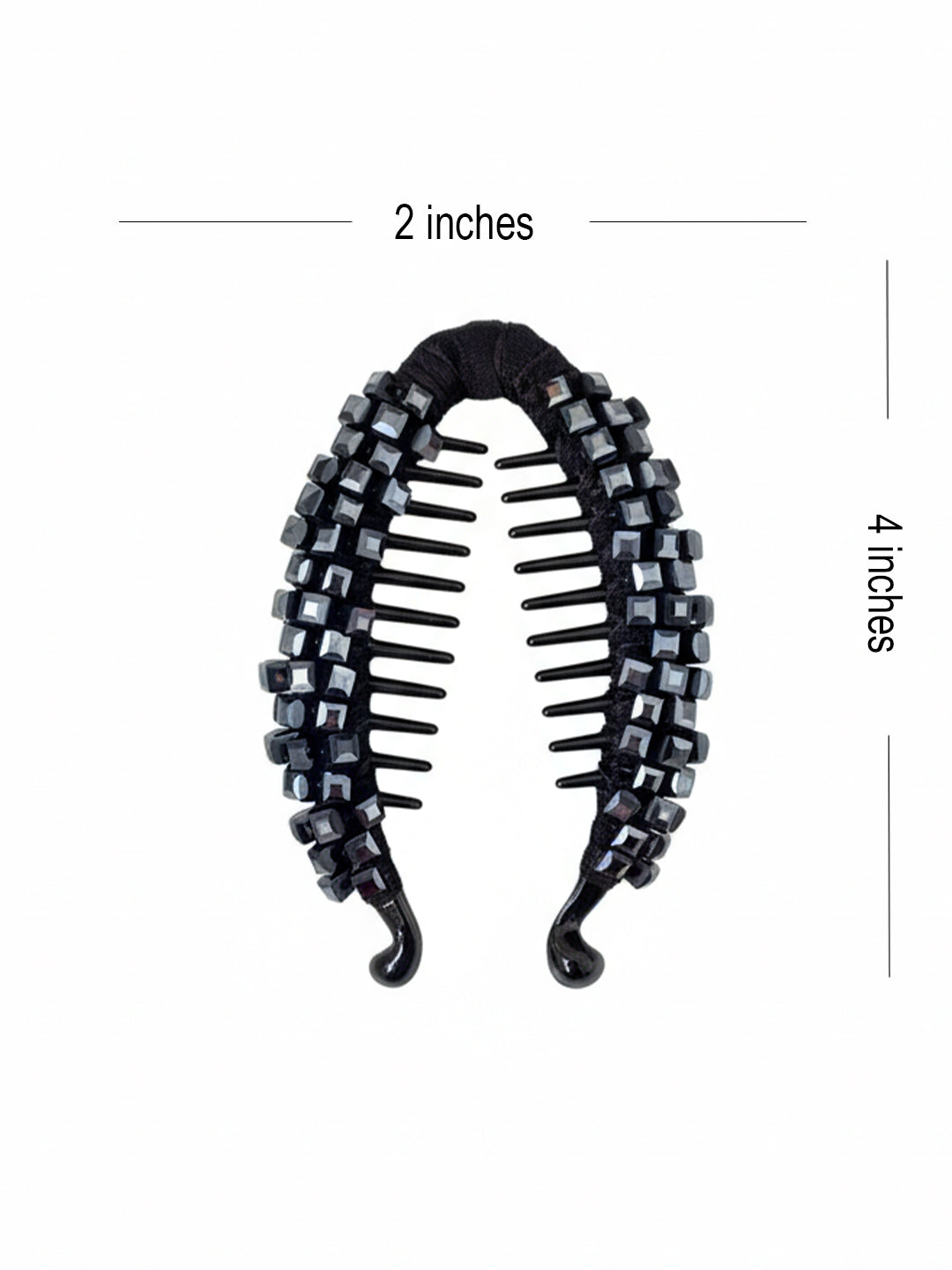 Crystal Studded Banana Clip (Blue)