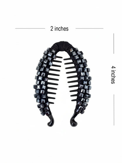 Crystal Studded Banana Clip (Blue)