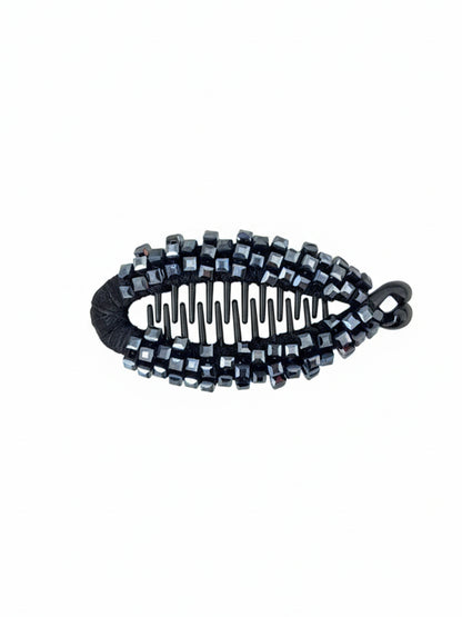 Crystal Studded Banana Clip (Blue)