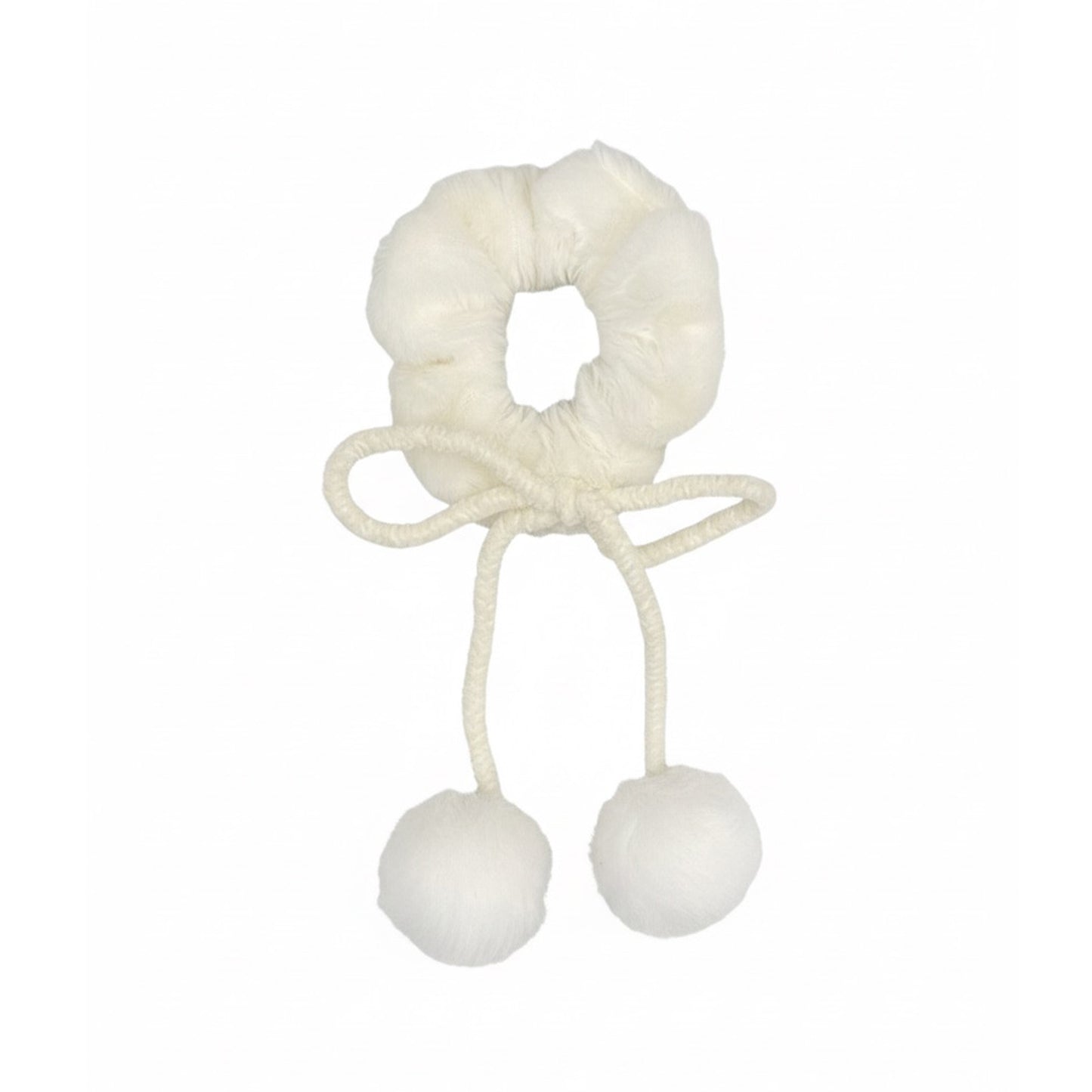 Furry Scrunchie with Pom Pom ( pack of 2)