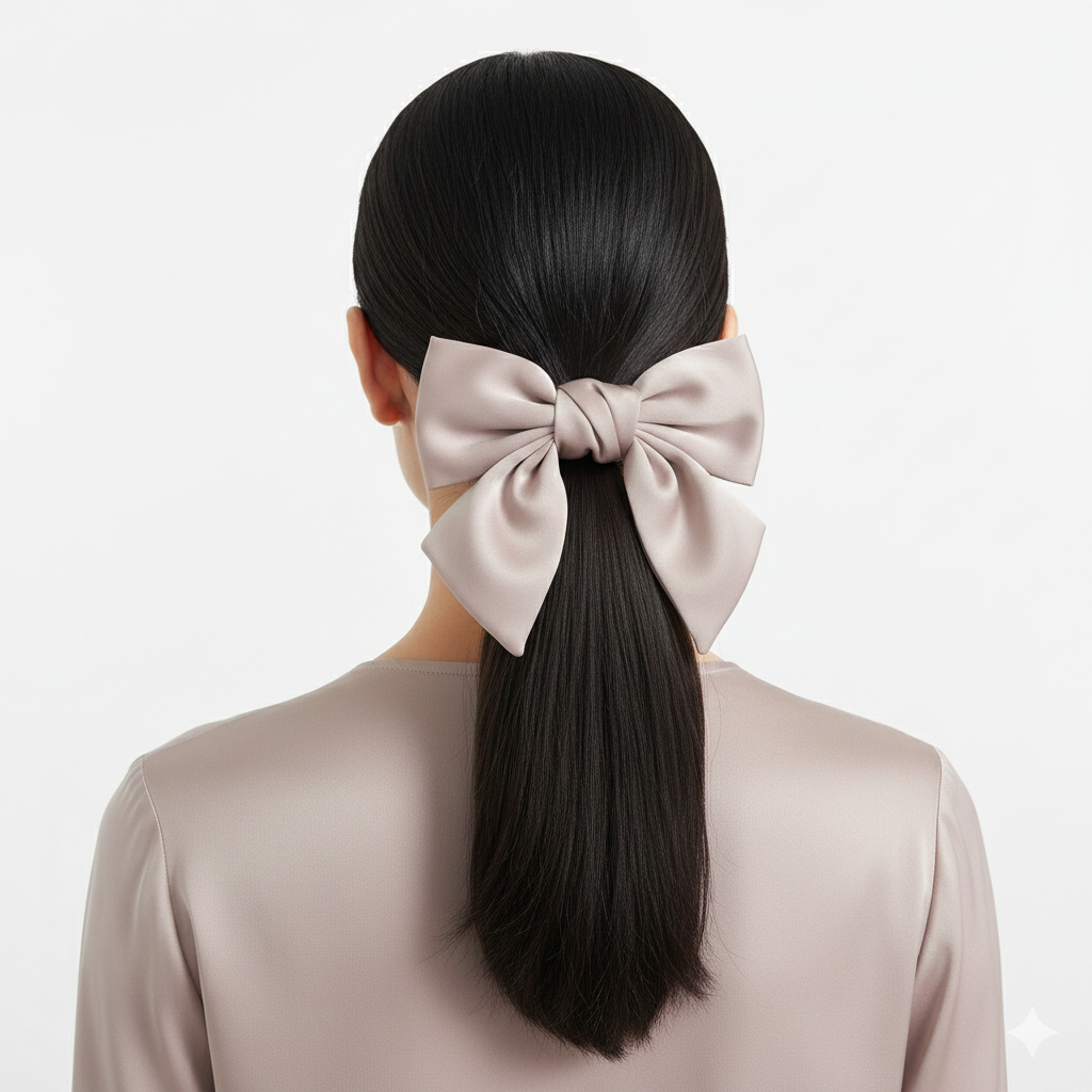 Satin Scrunchie Bow (Onion Pink)
