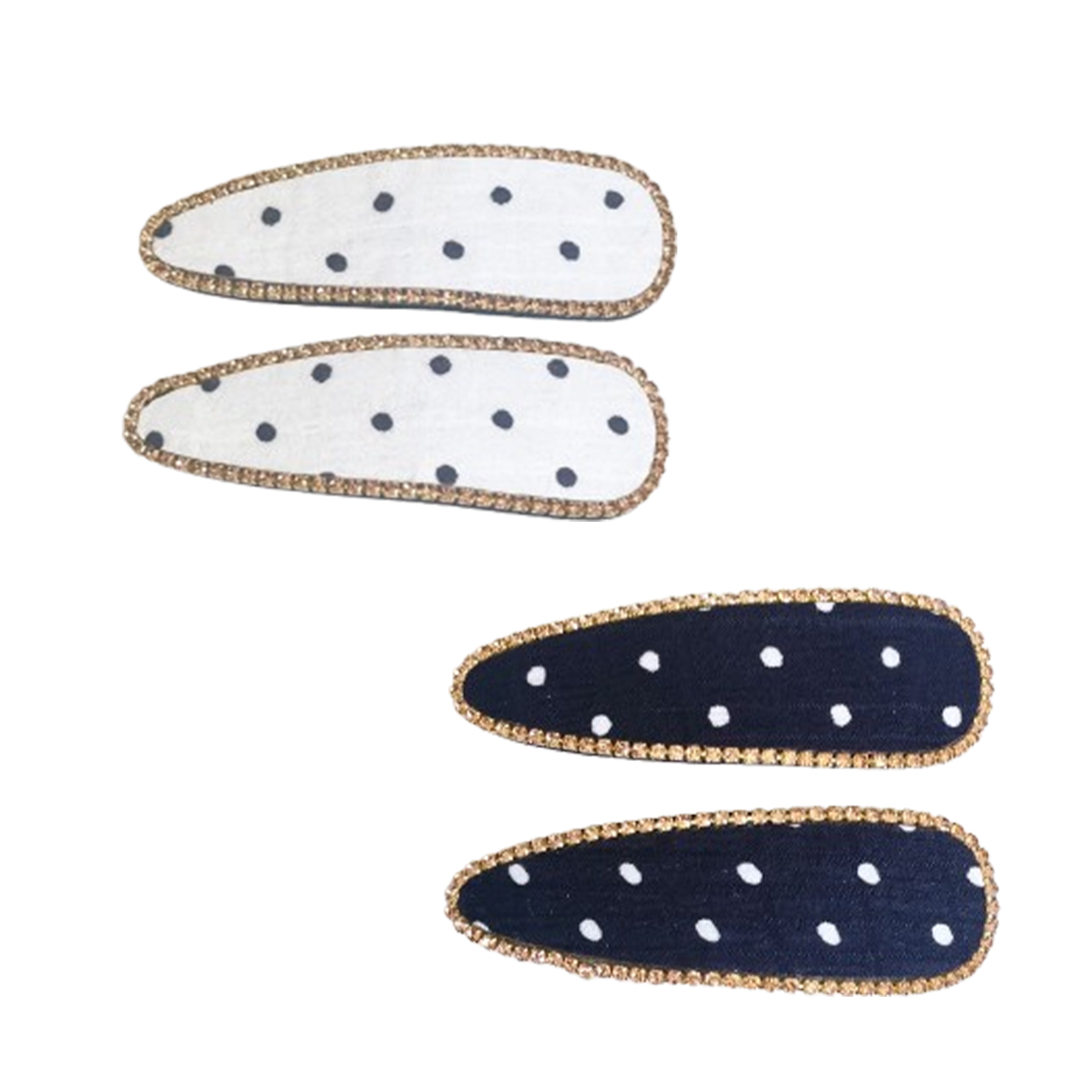 Studded Clips with Polka Dots (Tic Tac)  2 Pairs