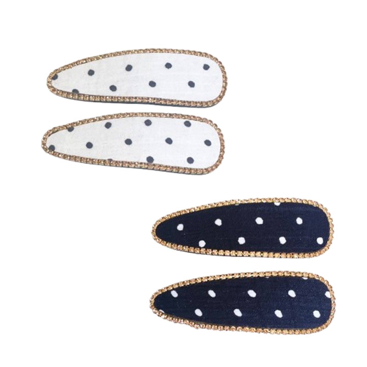 Studded Clips with Polka Dots (Tic Tac)  2 Pairs