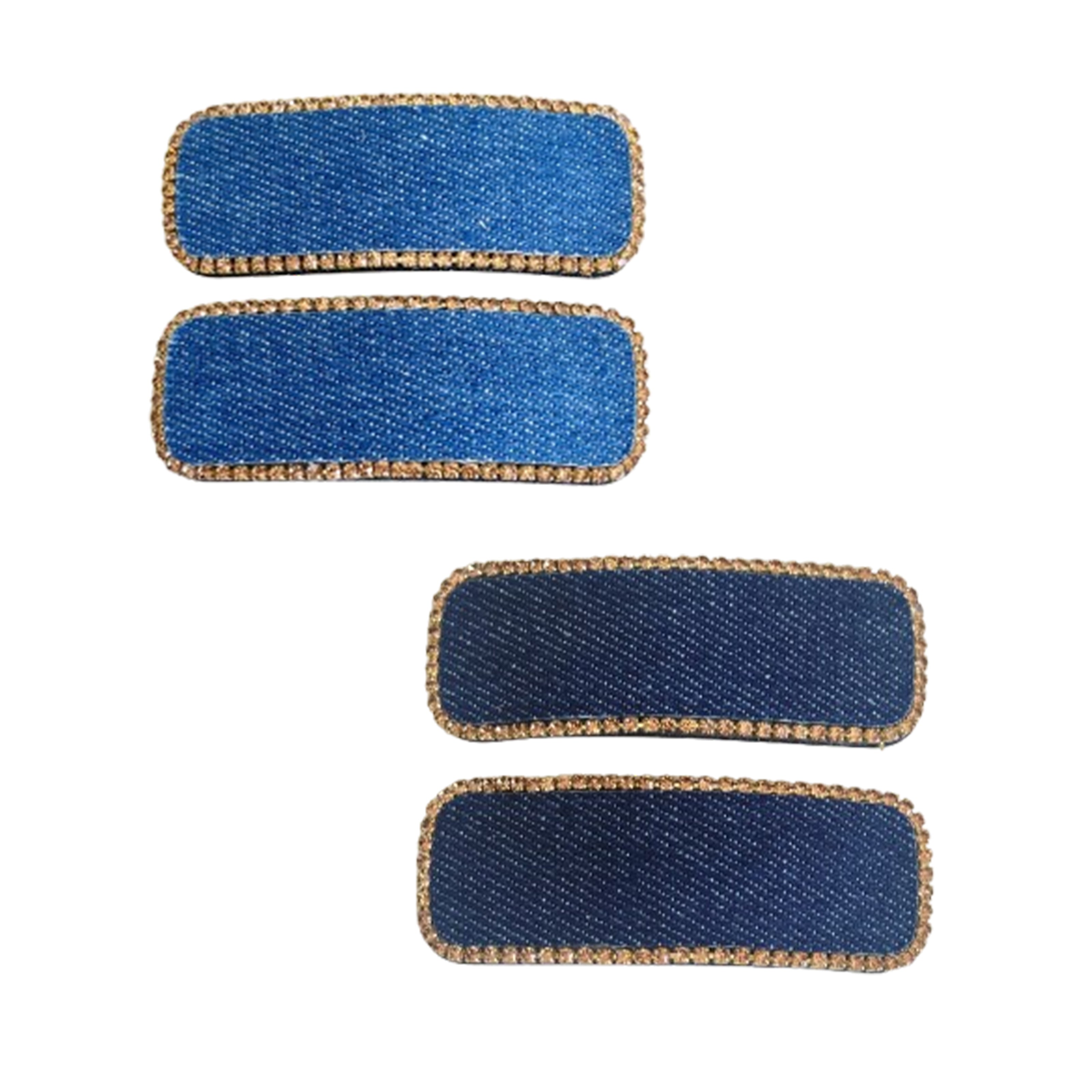 Studded Denim Clips with (Tic Tac) 2 Pairs (Copy)
