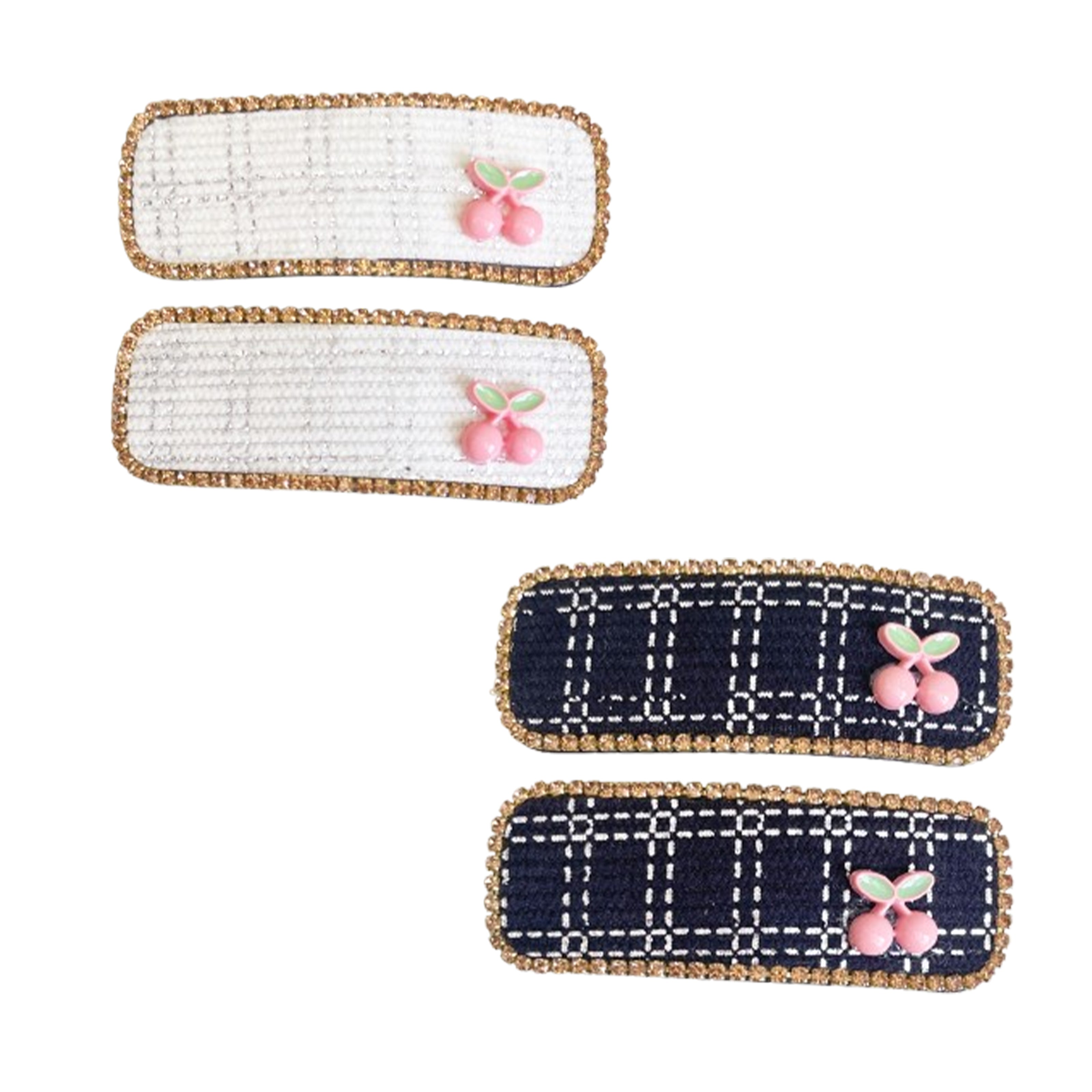 Studded Denim Clips with (Tic Tac) 2 Pairs