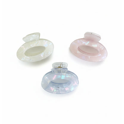Pearl Finish Oval Hair Claw Clips