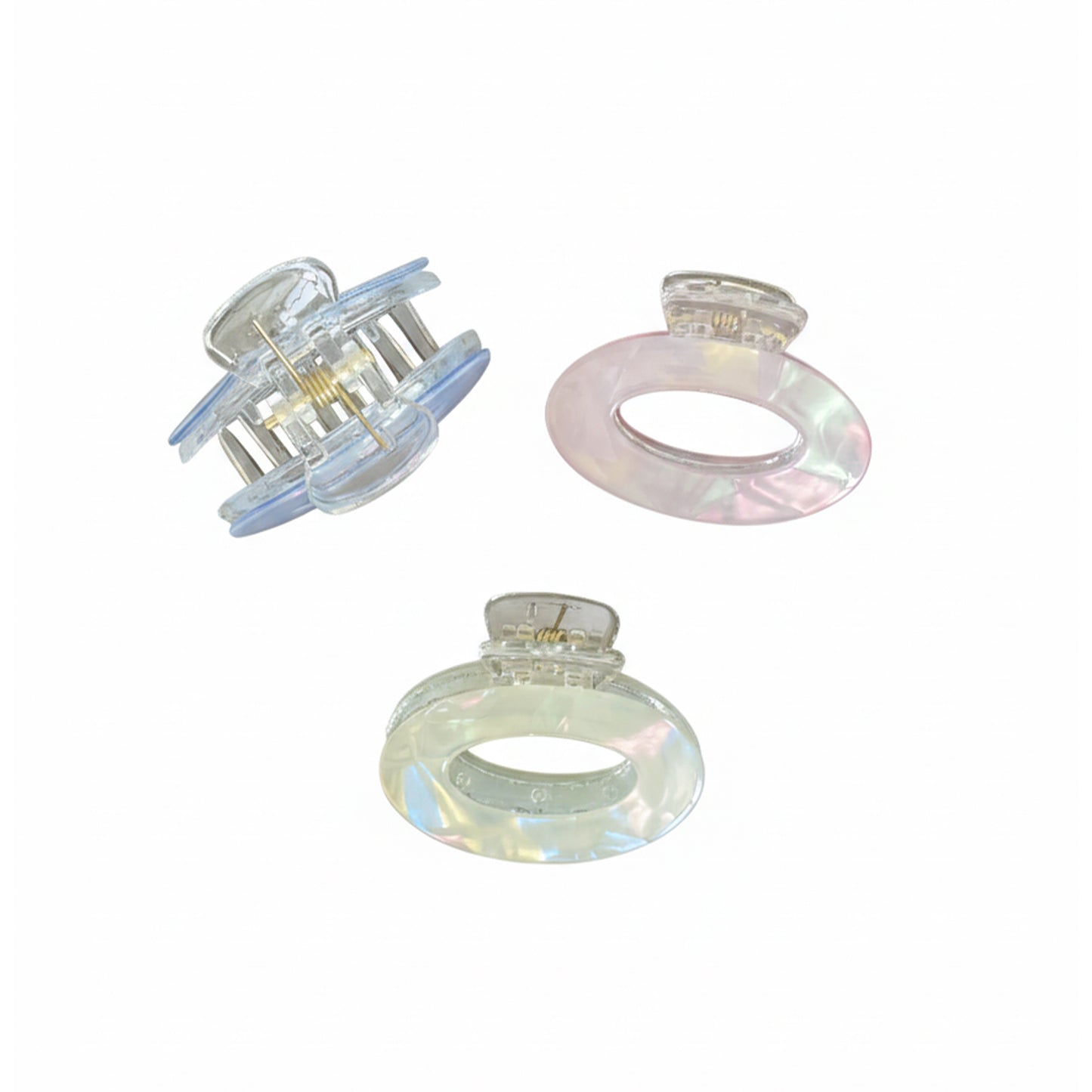 Pearl Finish Oval Hair Claw Clips