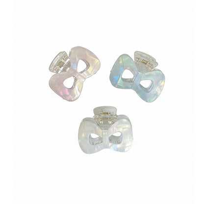 Pearl Finish Bow Hair Claw Clips